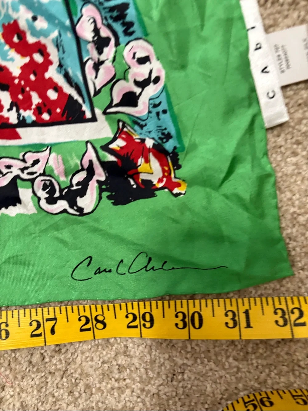 Cabi multicolored 100% Silk Scarf Carol Anderson 32